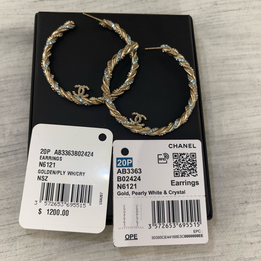 Chanel gold hoop earrings